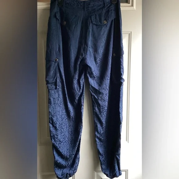 Johnny Was NWT Kiarra Pant Women'sSize 2Navy Blue Cargo Joggers